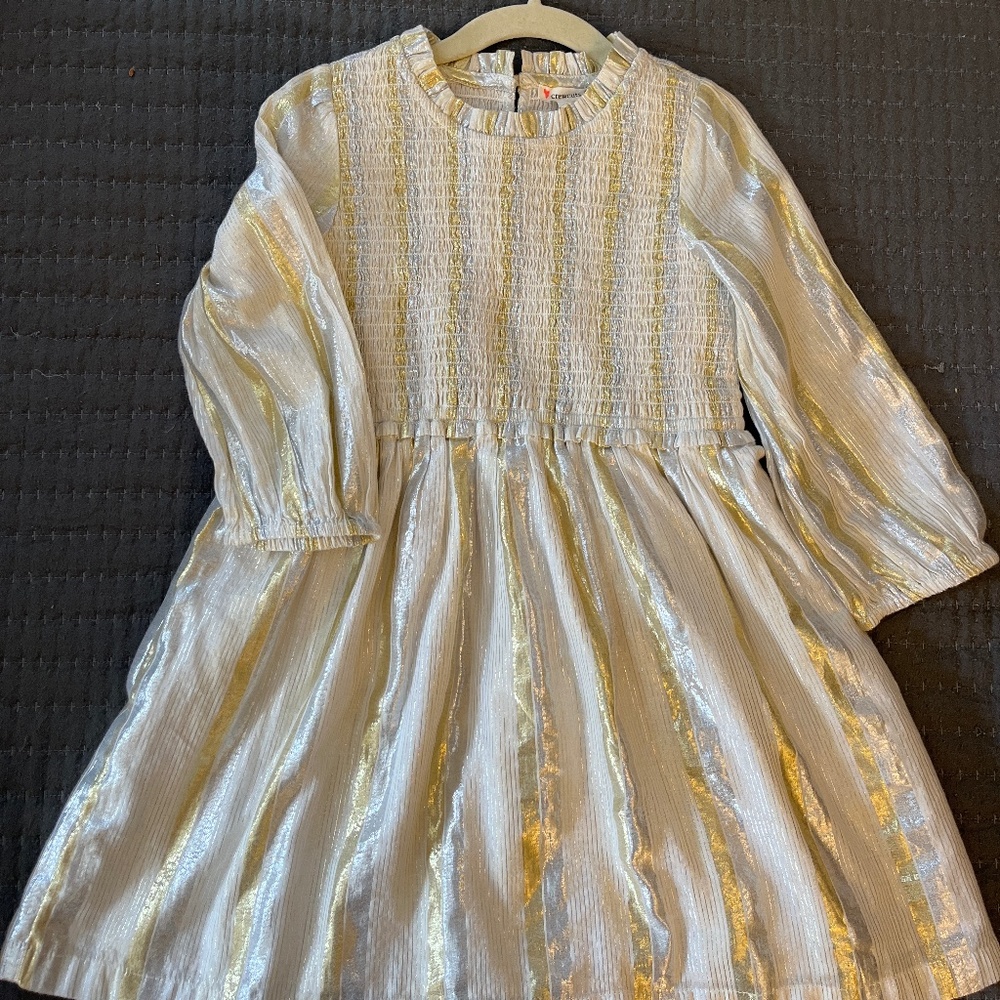 Crewcuts Ivory, Gold, Silver girls party dress